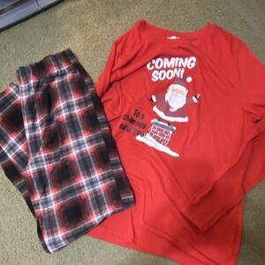 Jammies For Your Families Arizona Jean Co Boys Santa Pajama Set 18/20 Husky Red…